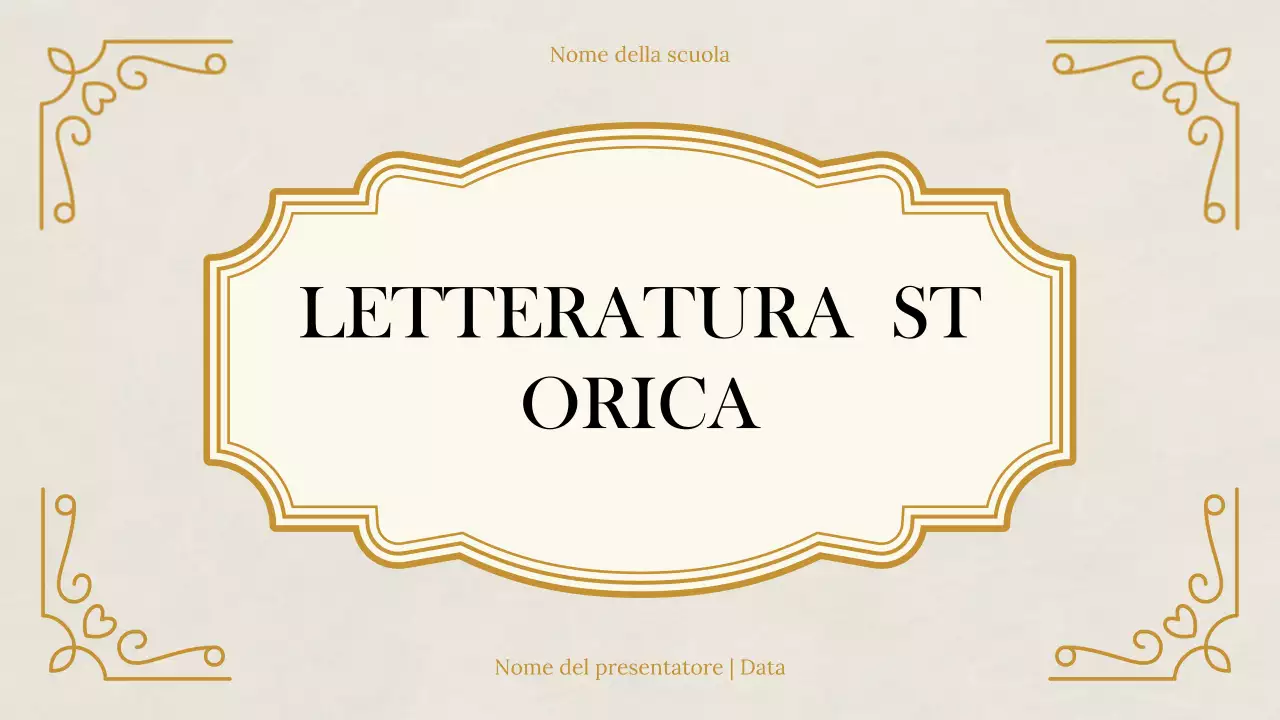 Presentazione di studi storici classici Beige