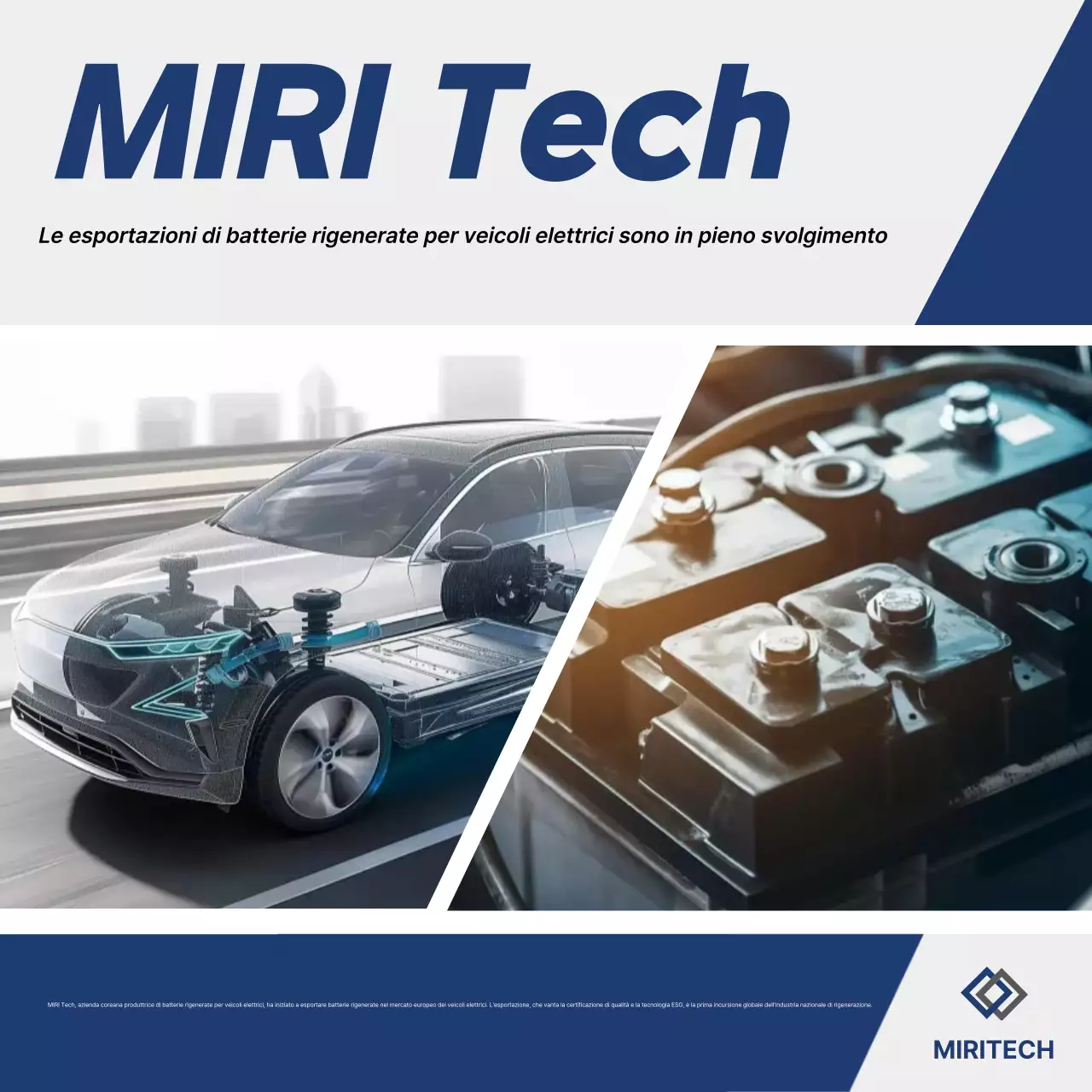 Pubblicità di ricambi per auto elettriche moderne blu