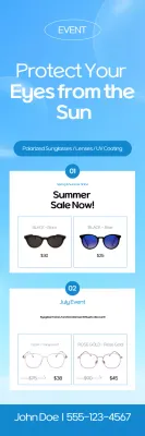 Sky Blue Modern Glasses Advertisement