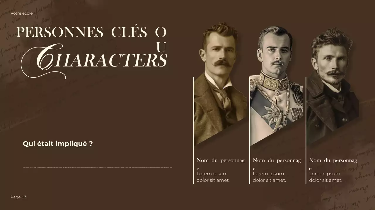 Présentation historique vintage marron