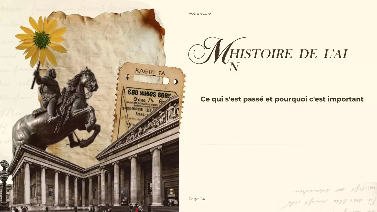 Présentation historique vintage marron