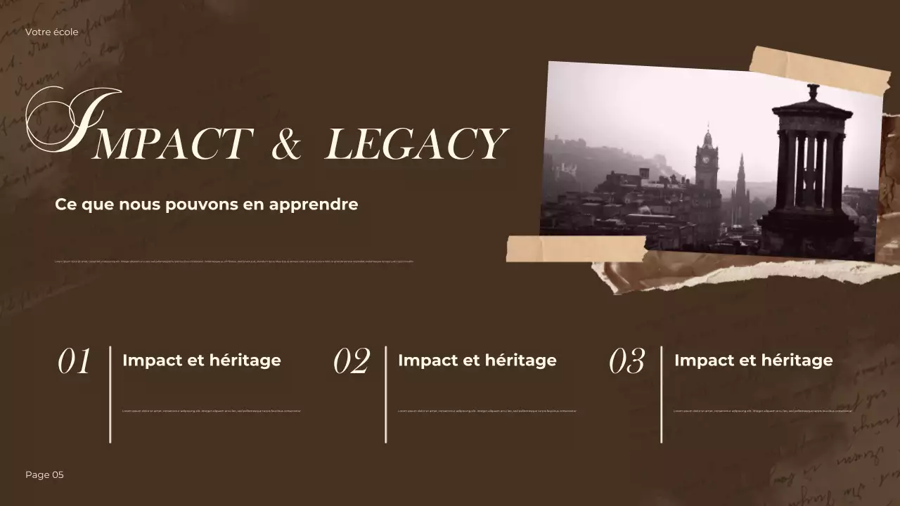 Présentation historique vintage marron