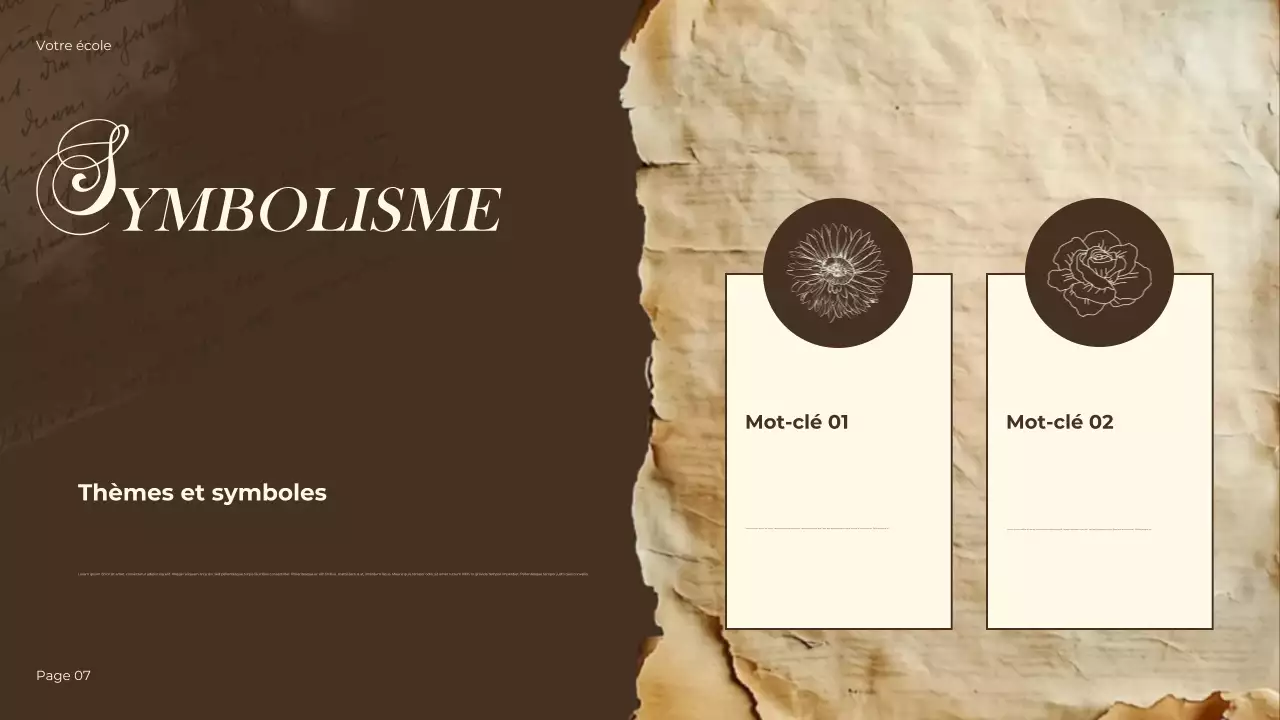 Présentation historique vintage marron