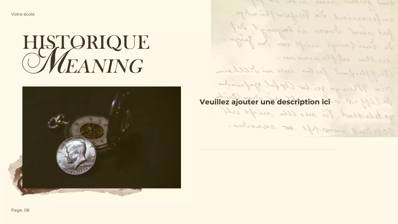 Présentation historique vintage marron