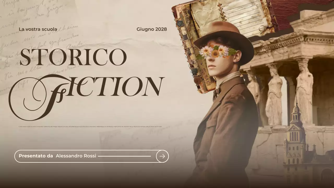 Presentazione storica vintage marrone