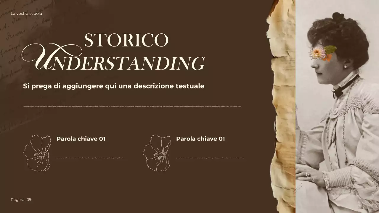 Presentazione storica vintage marrone