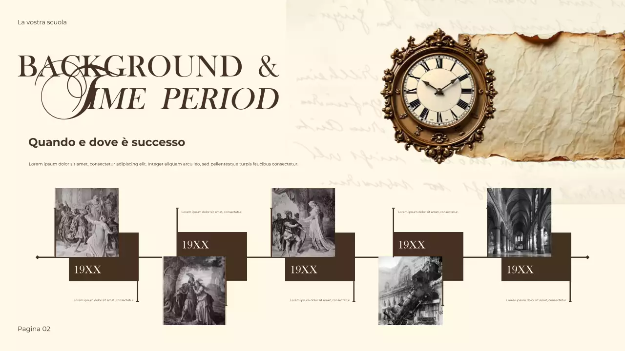 Presentazione storica vintage marrone