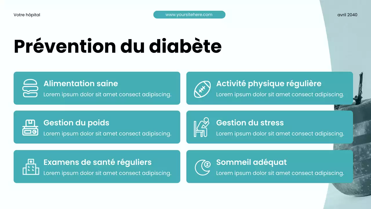 Présentation de promotion de la santé moderne Teal