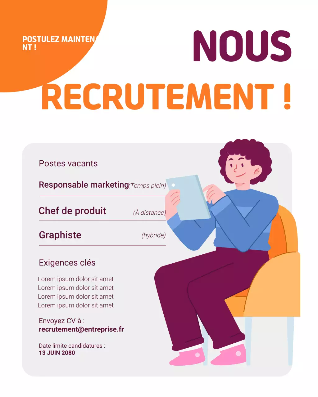 avis d'embauche orange moderne