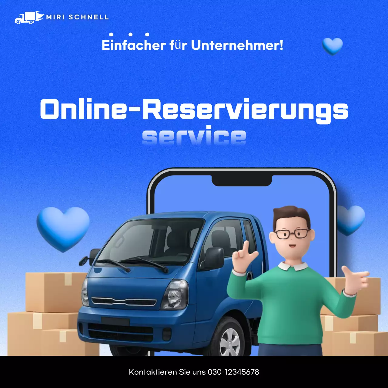 Blaue moderne Online-Werbung