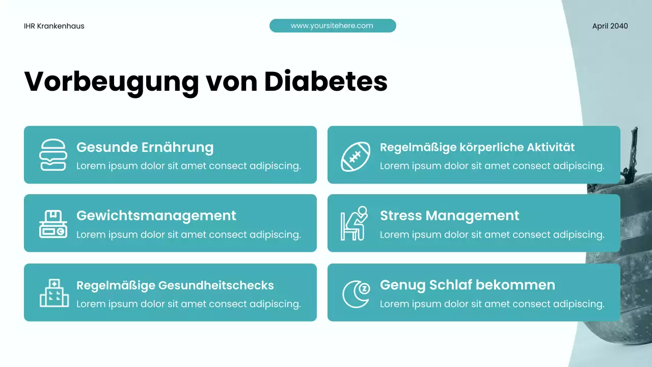 Teal Moderne Gesundheitsförderung Präsentation