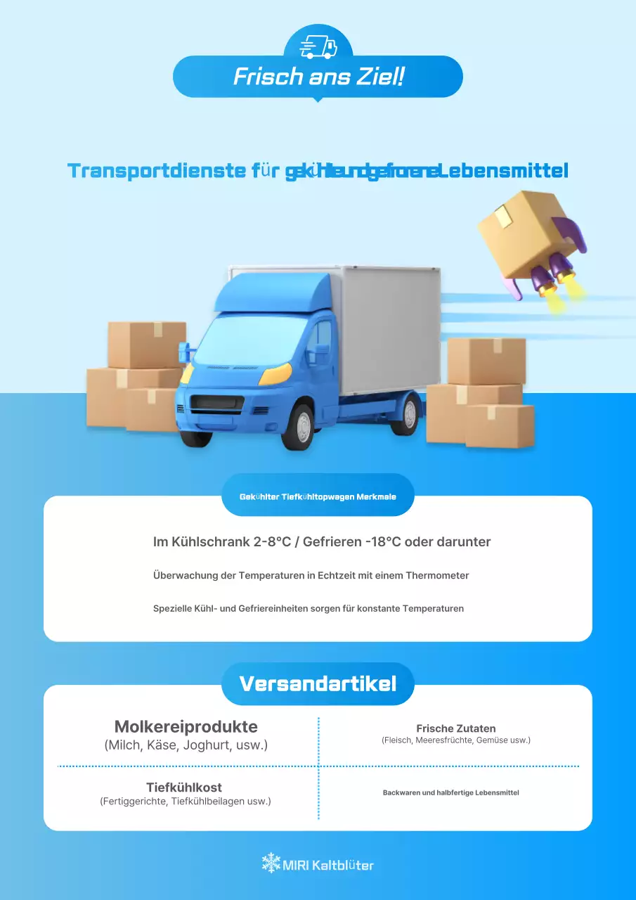 Blaue moderne Logistikdienstleistungsanzeige