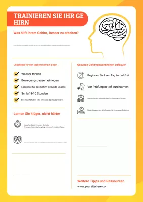 Gelber moderner Gehirnführer Poster