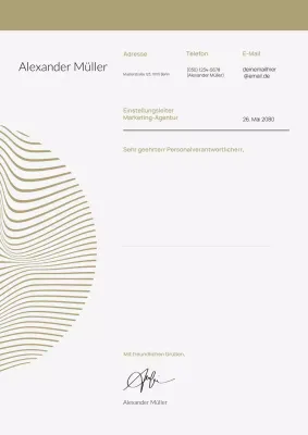 Minimalistisches Bewerbungsschreiben in Gold Poster