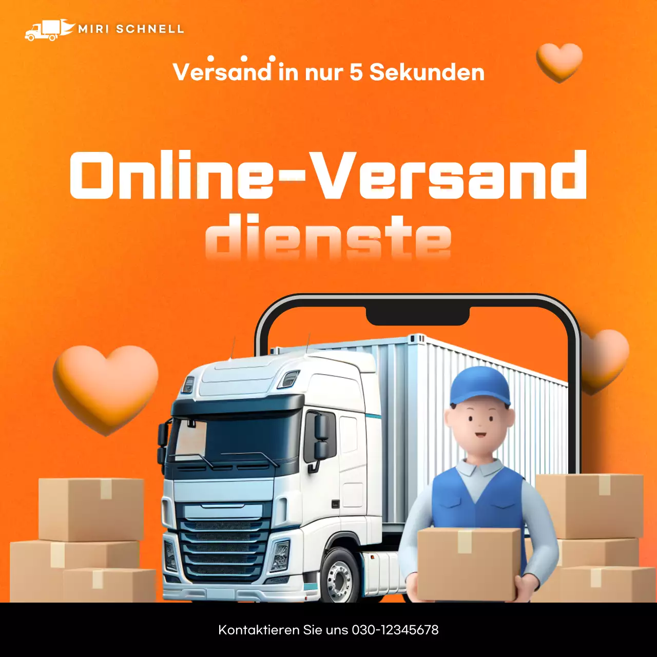 Werbung für den Orange Modern Transportation Service