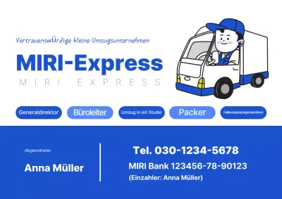 Anzeige des Umzugsservice Blue Clean