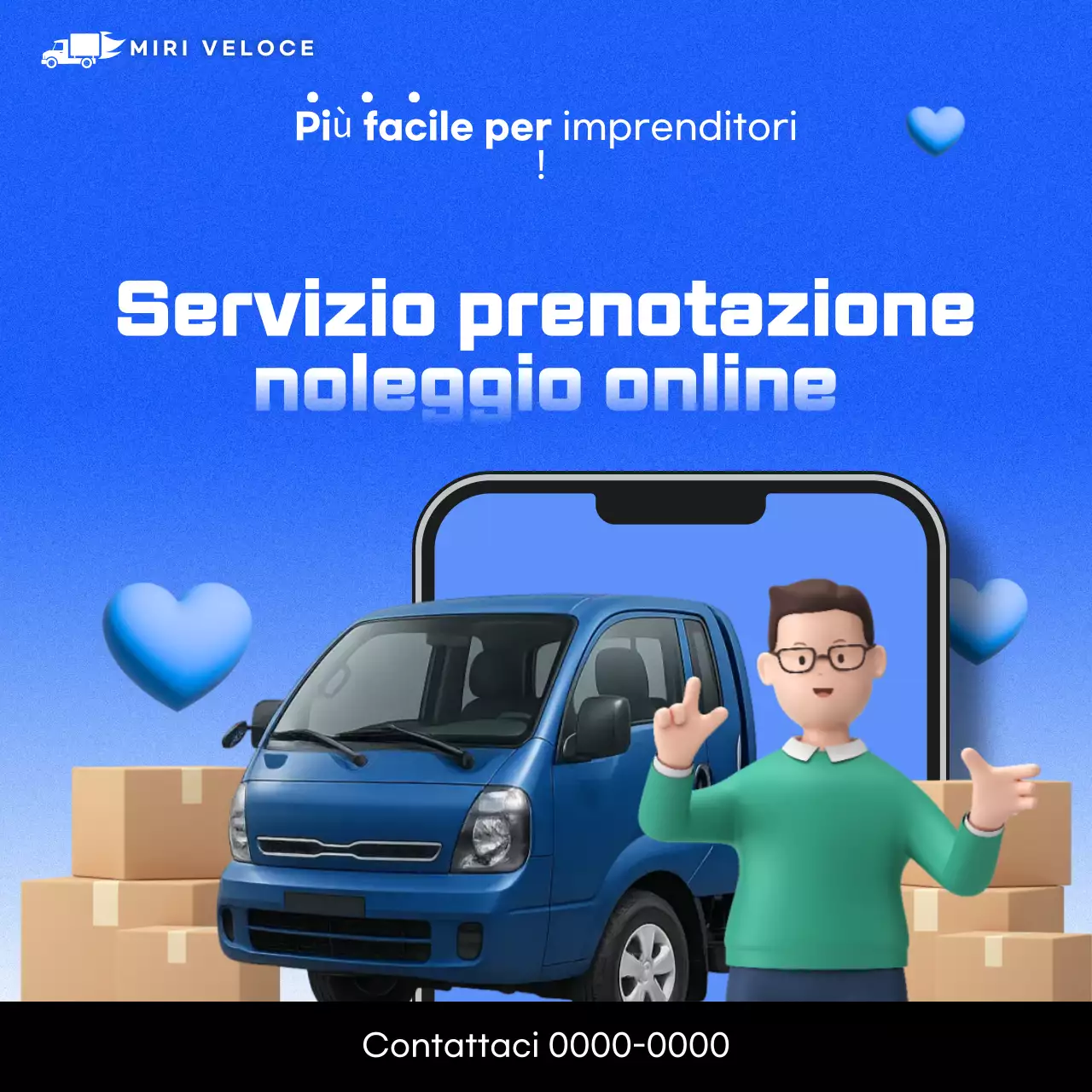 Pubblicità online moderna blu