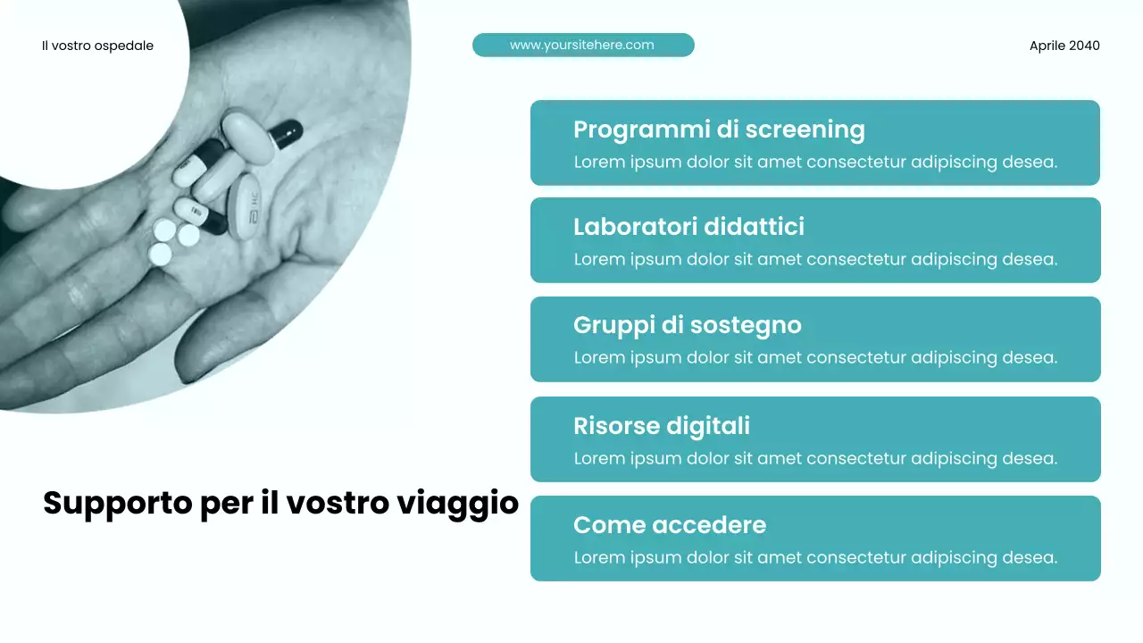 Presentazione sulla promozione della salute moderna in verde acqua