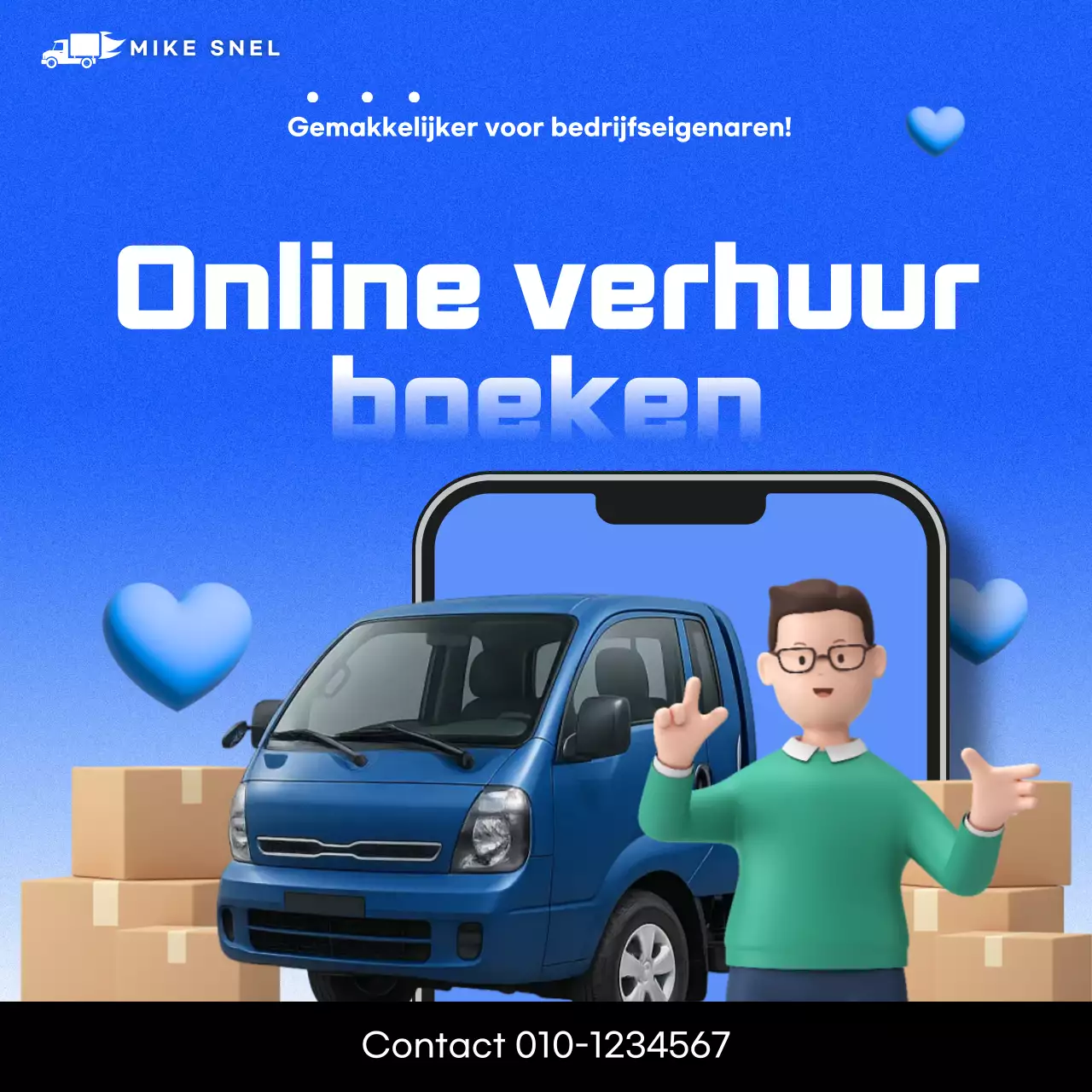 Blauwe moderne online reclame
