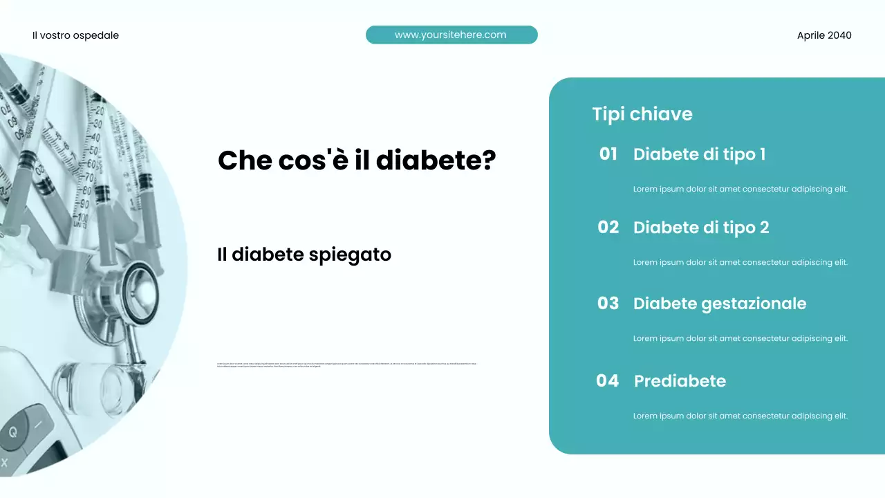 Presentazione sulla promozione della salute moderna in verde acqua