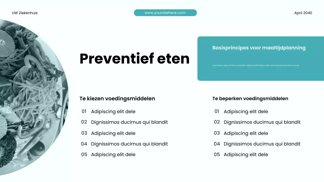 Teal Moderne Gezondheidsbevorderingspresentatie