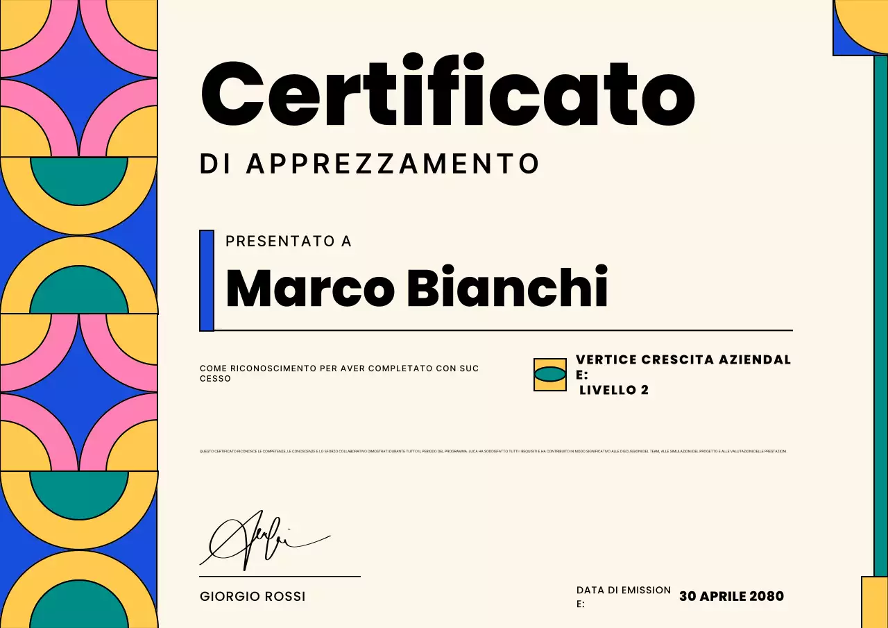 Poster di certificato aziendale geometrico beige