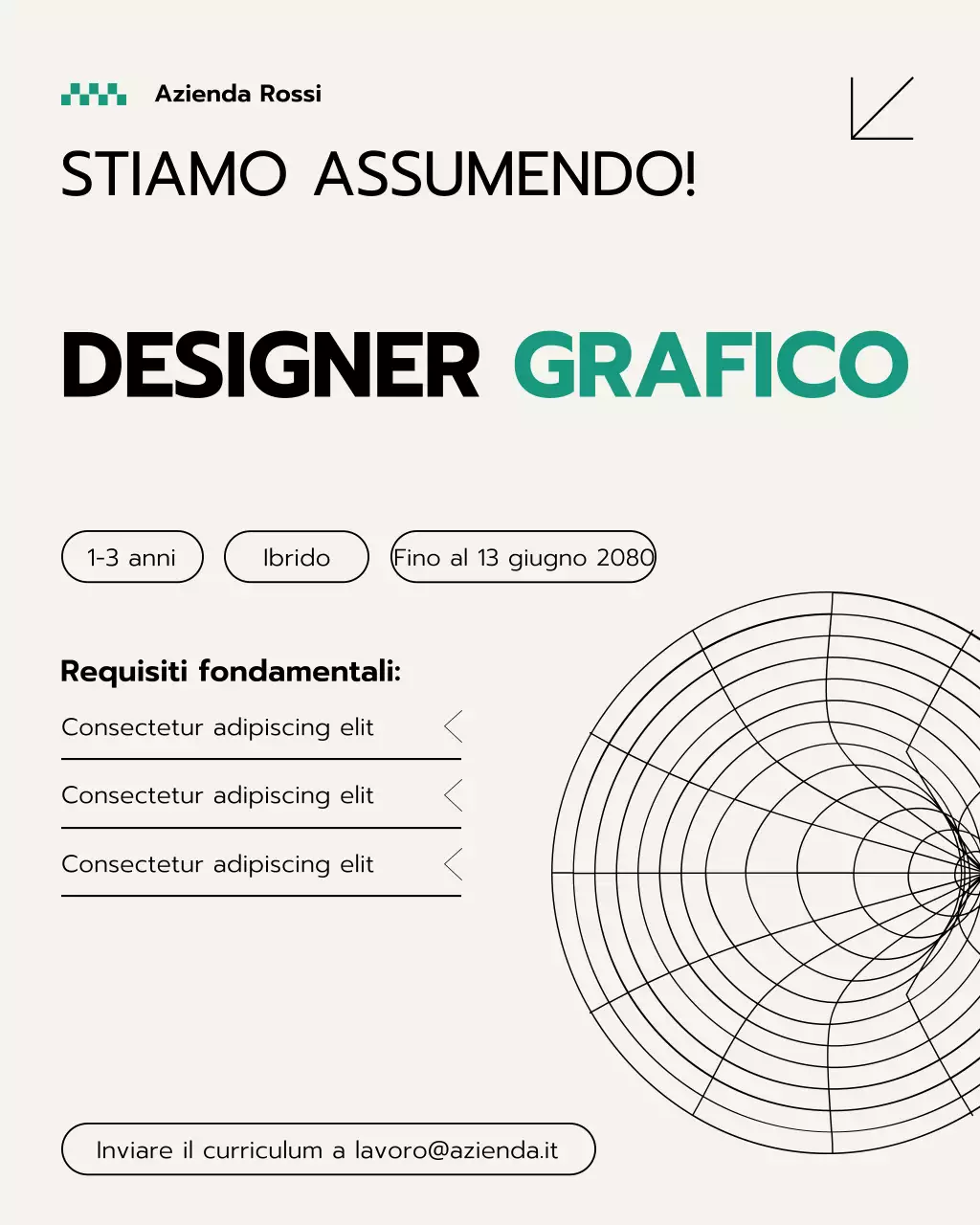 Annuncio di assunzione Beige Modern su Instagram