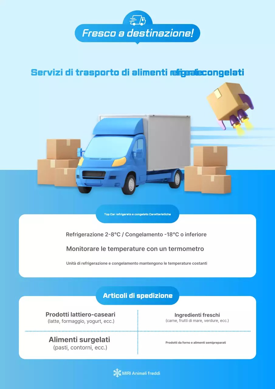 Pubblicità del servizio logistico moderno blu