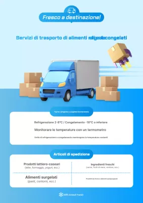 Pubblicità del servizio logistico moderno blu