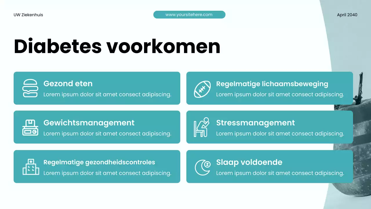 Teal Moderne Gezondheidsbevorderingspresentatie