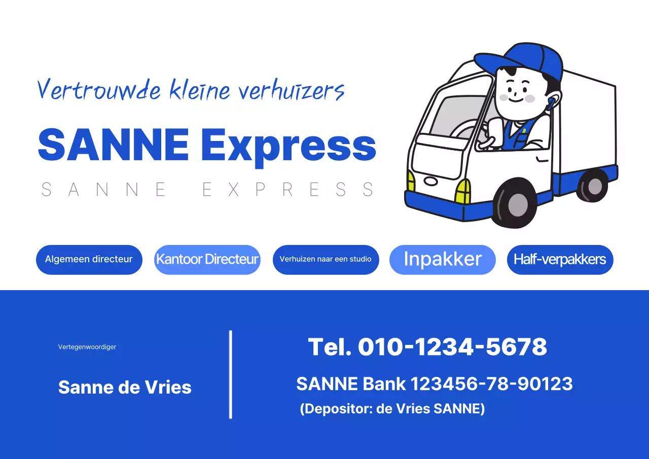 Advertentie voor Blue Clean Moving Service