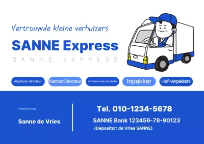 Advertentie voor Blue Clean Moving Service