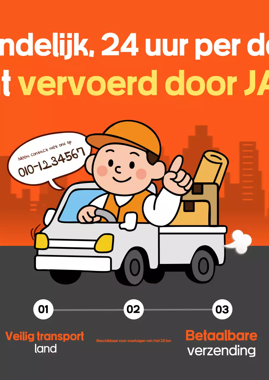 Oranje kitsch transportadvertentie