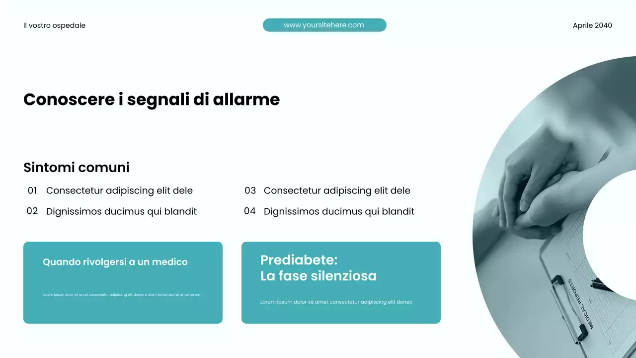 Presentazione sulla promozione della salute moderna in verde acqua