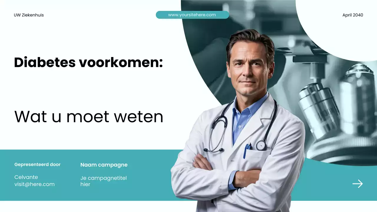 Teal Moderne Gezondheidsbevorderingspresentatie
