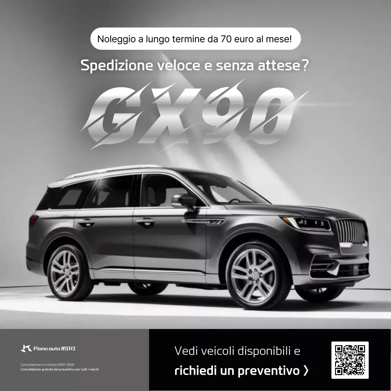 pubblicità di auto moderna grigia