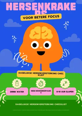 Kleurrijke moderne poster die de hersenkracht stimuleert