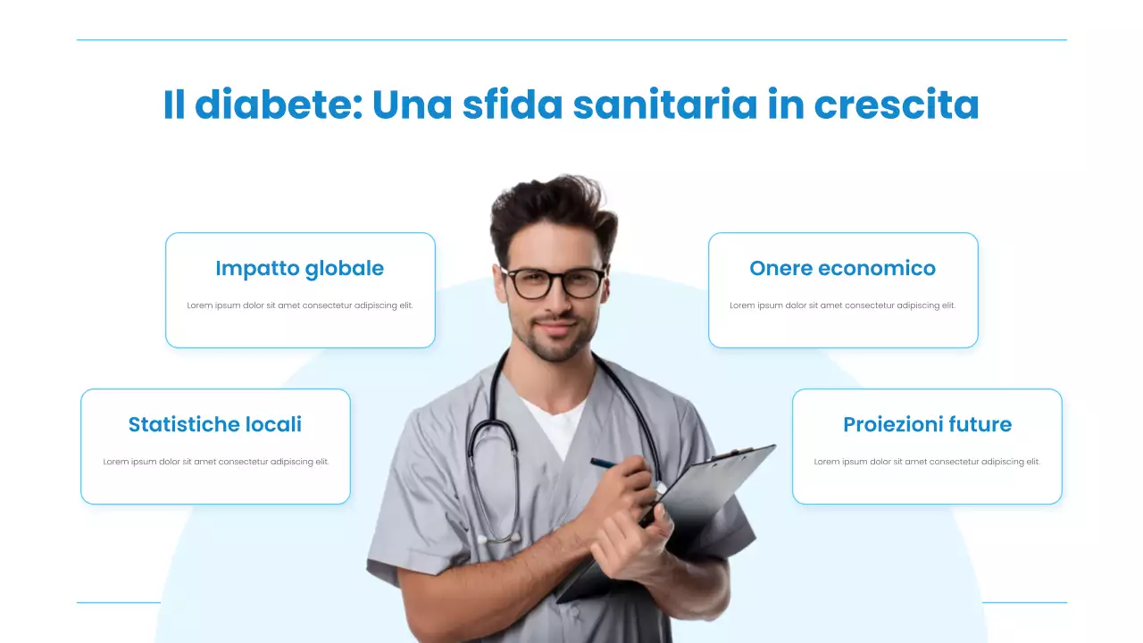 Presentazione della conferenza sulla salute moderna blu