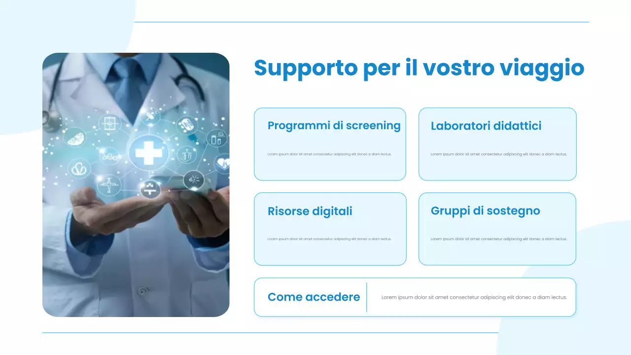 Presentazione della conferenza sulla salute moderna blu