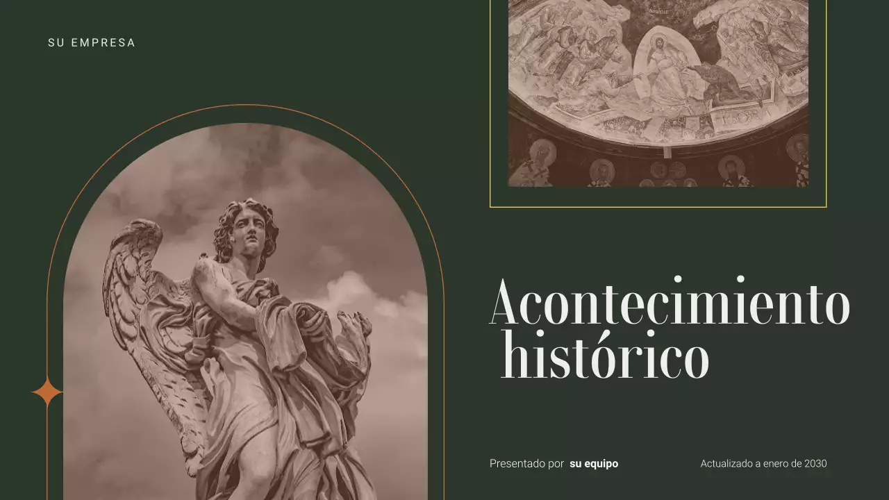 Anuncio de evento histórico vintage marrón