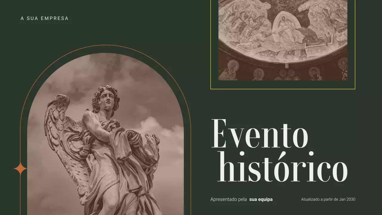 anúncio de evento histórico vintage marrom