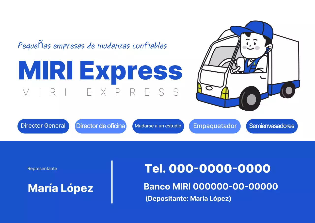 Anuncio del servicio de mudanzas Blue Clean