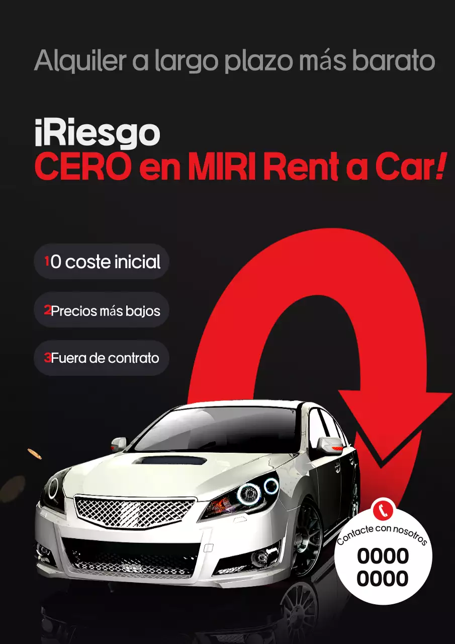 Anuncio de alquiler de coches modernos de color negro