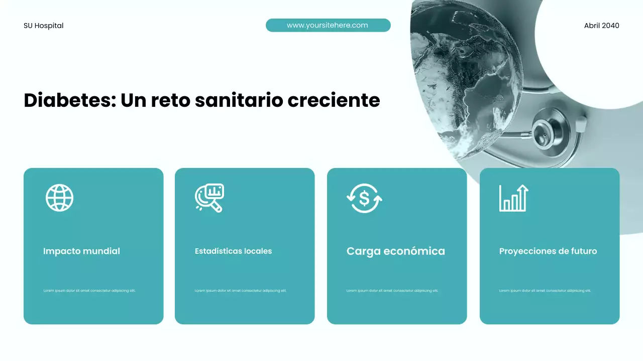 Presentación de promoción de la salud moderna en verde azulado