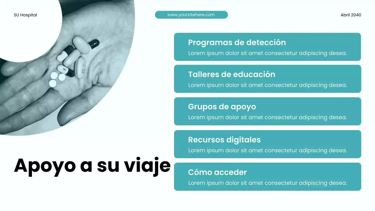 Presentación de promoción de la salud moderna en verde azulado