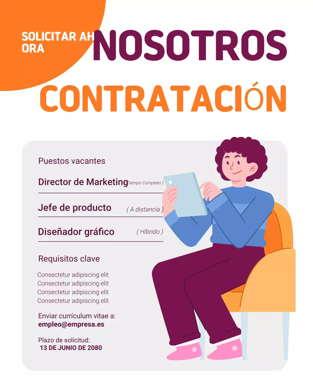 Aviso de contratación de Orange Modern