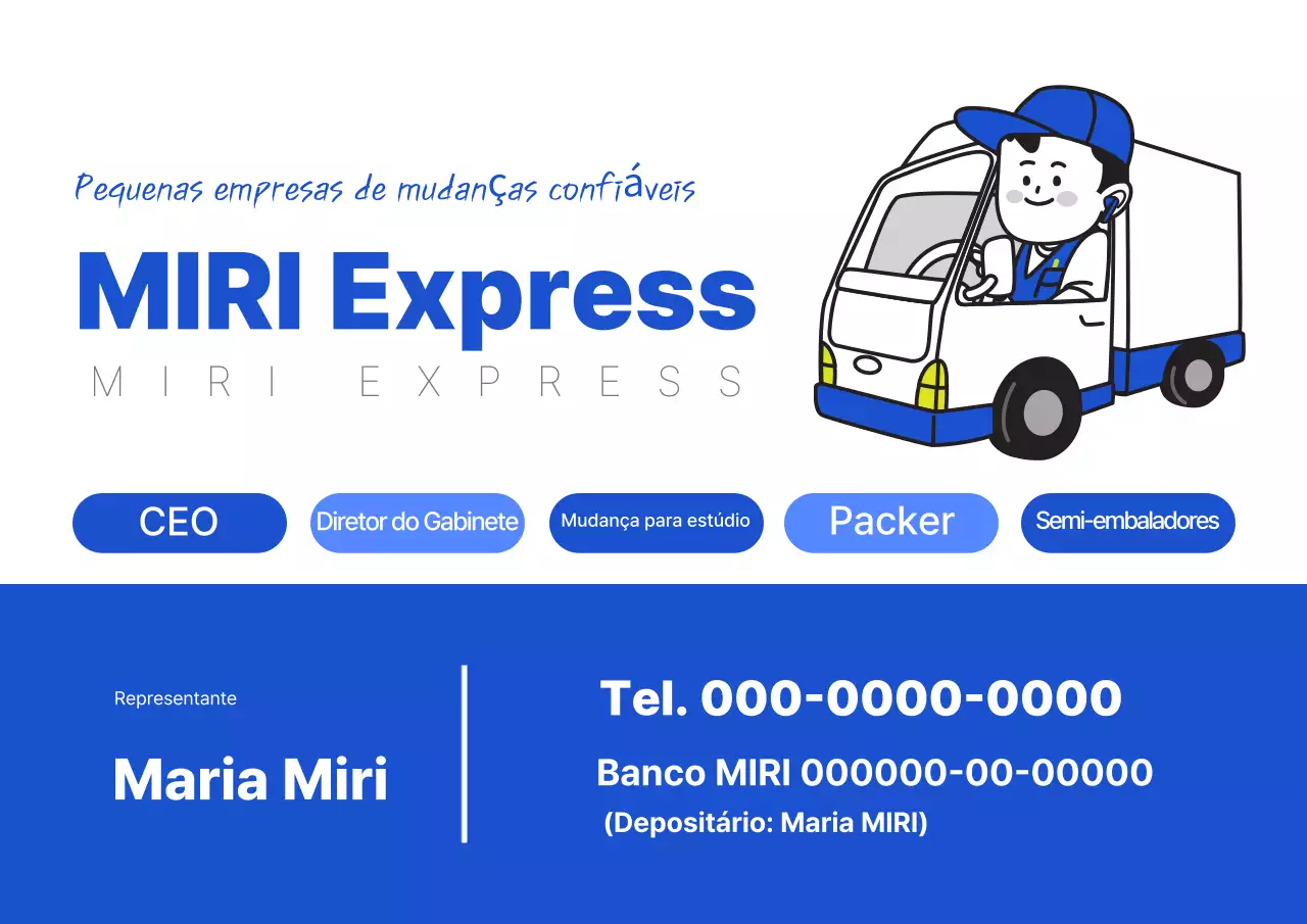 Anúncio do serviço de mudança Blue Clean