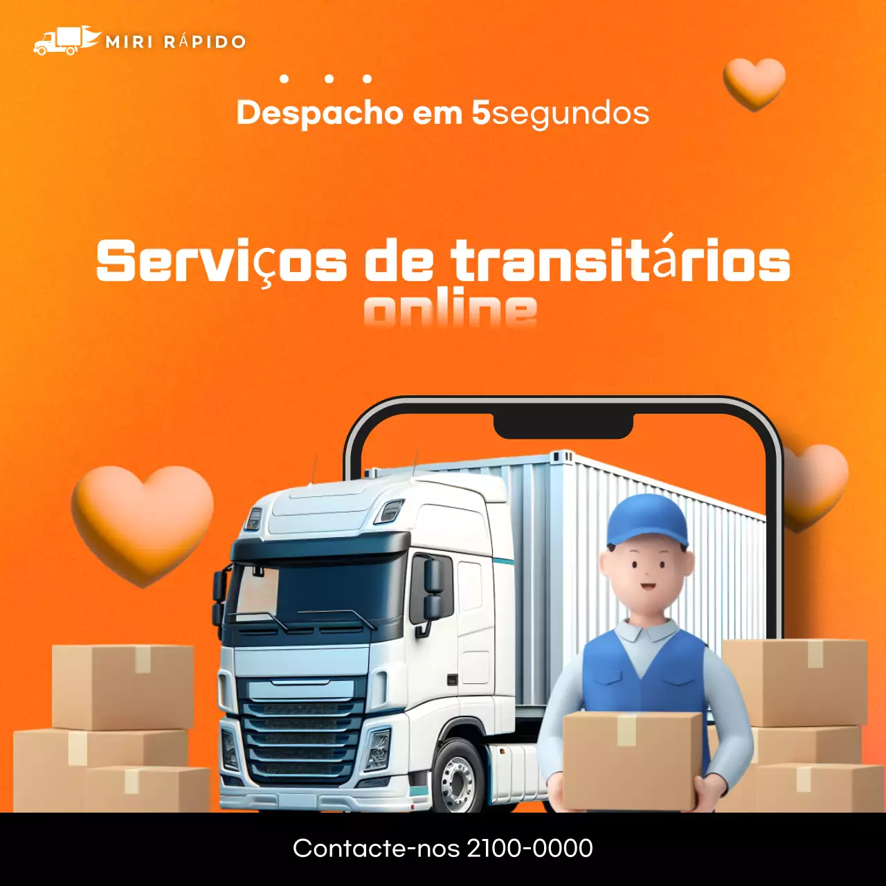 Anúncio do Serviço de Transporte Moderno Laranja