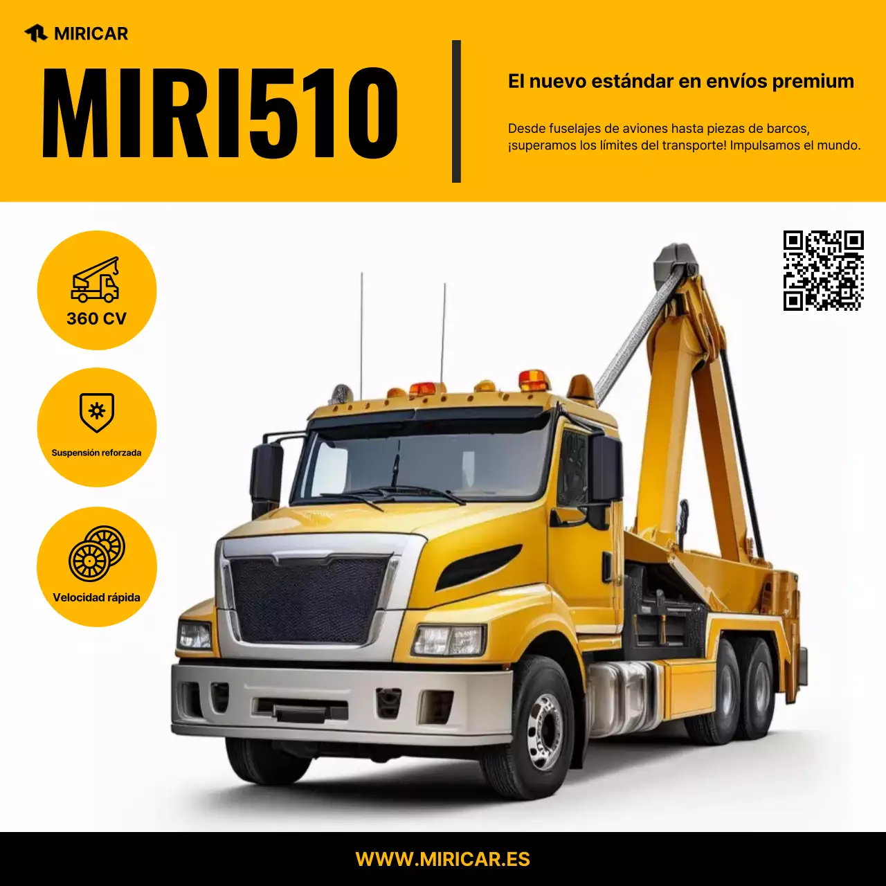 Anuncio de transporte moderno amarillo