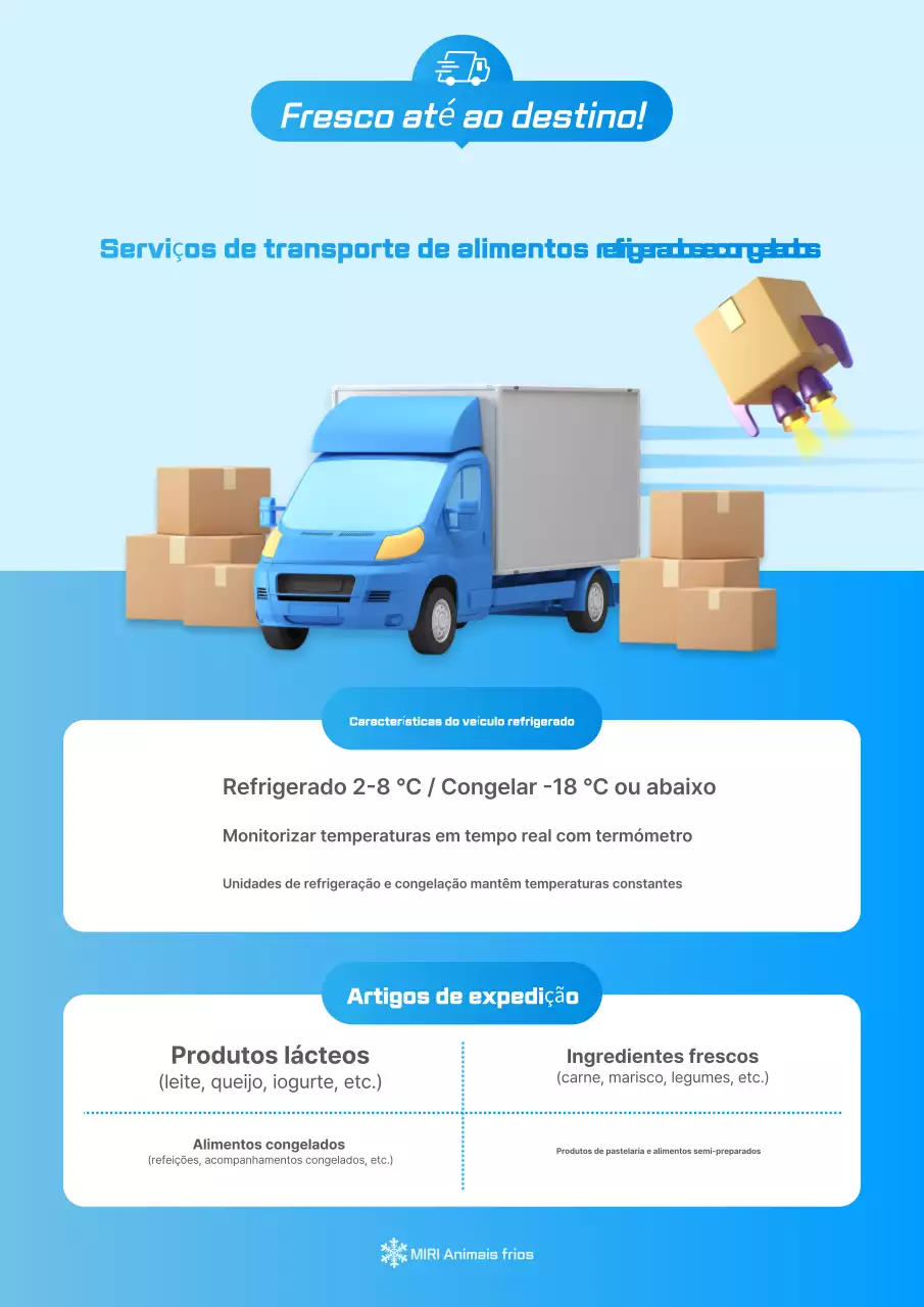 Anúncio do Serviço de Logística Moderna Azul